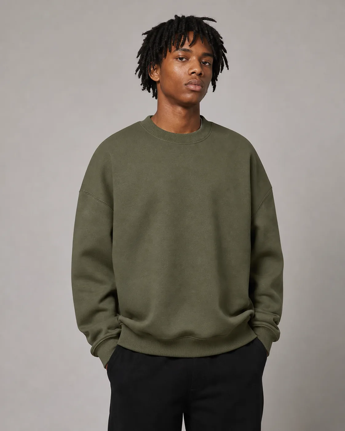 Daily Crewneck in Muted Olive