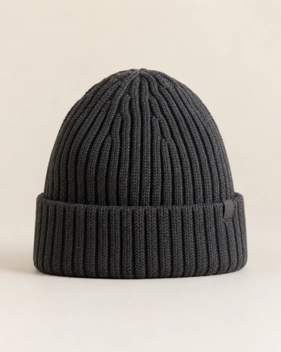 Core Rib Beanie in Charcoal